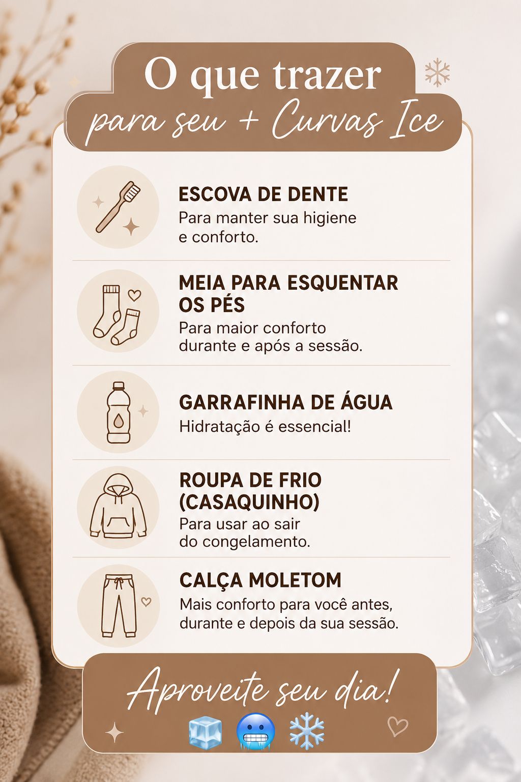 O que trazer para o seu +Curvas Ice